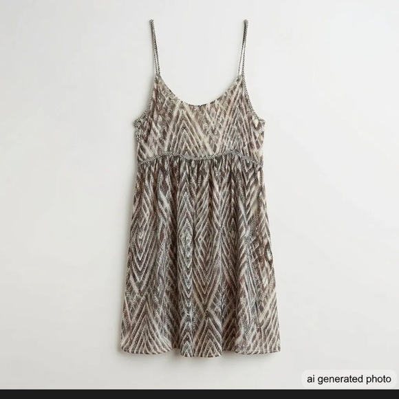 Free People Gray Patterned Backless Dress - Picture 3 of 3